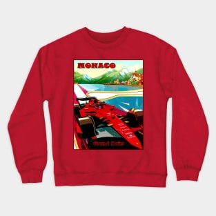 Monaco Grand Prix Automoble Advertising Road Race Print Crewneck Sweatshirt